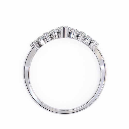 Marquise Crown Diamond Ring – Chevron Wedding or Stacking Band for Her – Finora Luxe Sparkle