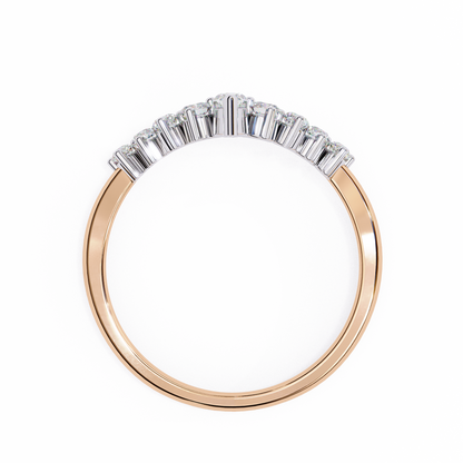 Marquise Crown Diamond Ring – Chevron Wedding or Stacking Band for Her – Finora Luxe Sparkle
