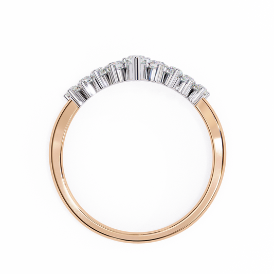 Marquise Crown Diamond Ring – Chevron Wedding or Stacking Band for Her – Finora Luxe Sparkle