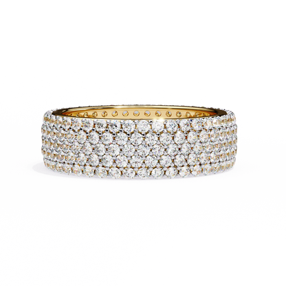 Five-Row Diamond Eternity Band – Bold Statement Wedding Ring – Finora Signature Radiance