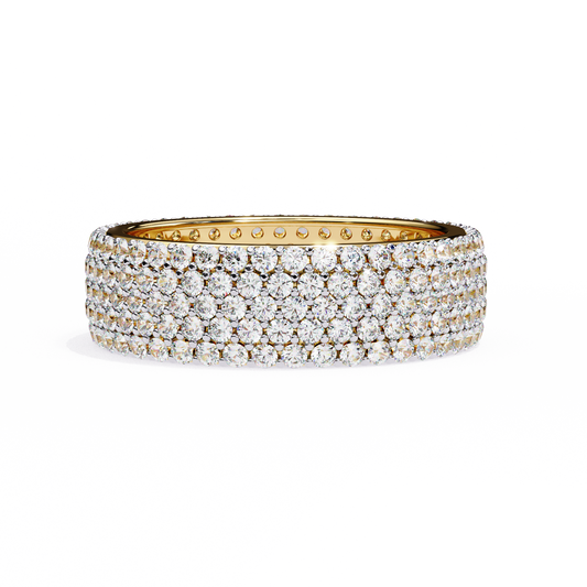 Five-Row Diamond Eternity Band – Bold Statement Wedding Ring – Finora Signature Radiance