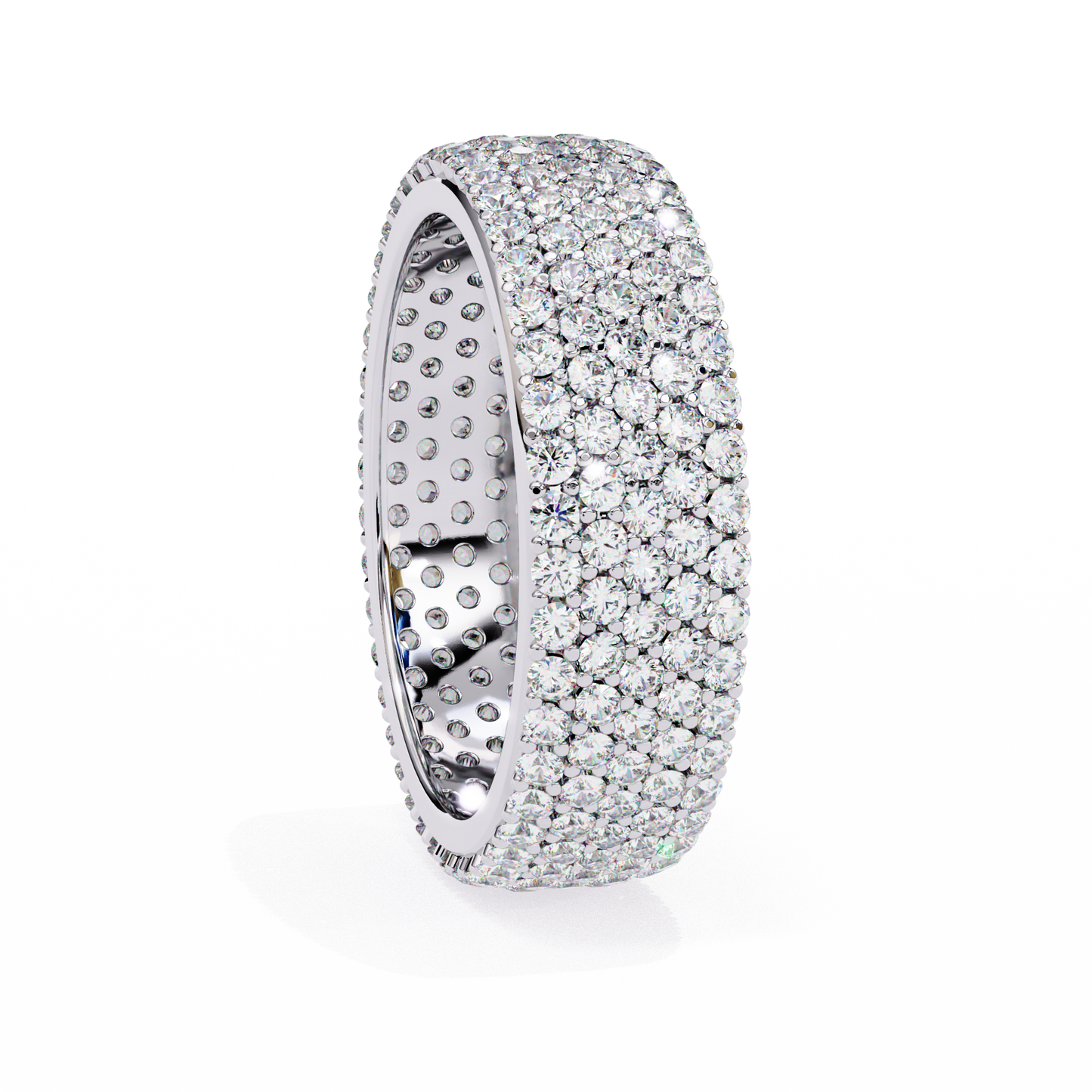 five-row diamond eternity band – bold statement wedding ring – finora signature radiance