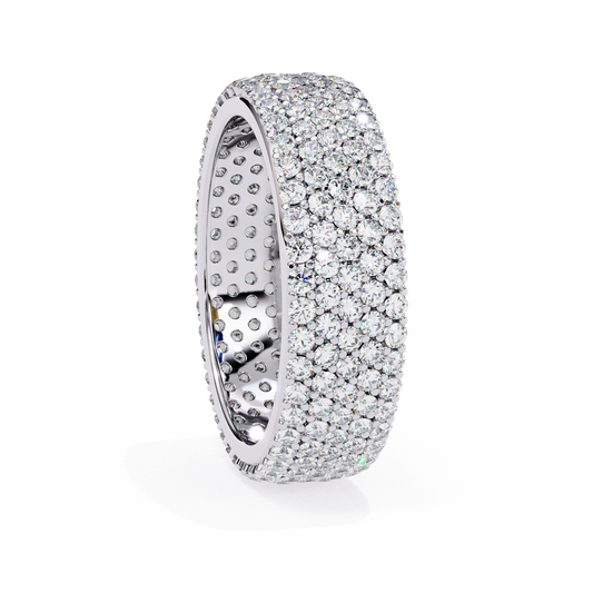 Five-Row Diamond Eternity Band – Bold Statement Wedding Ring – Finora Signature Radiance