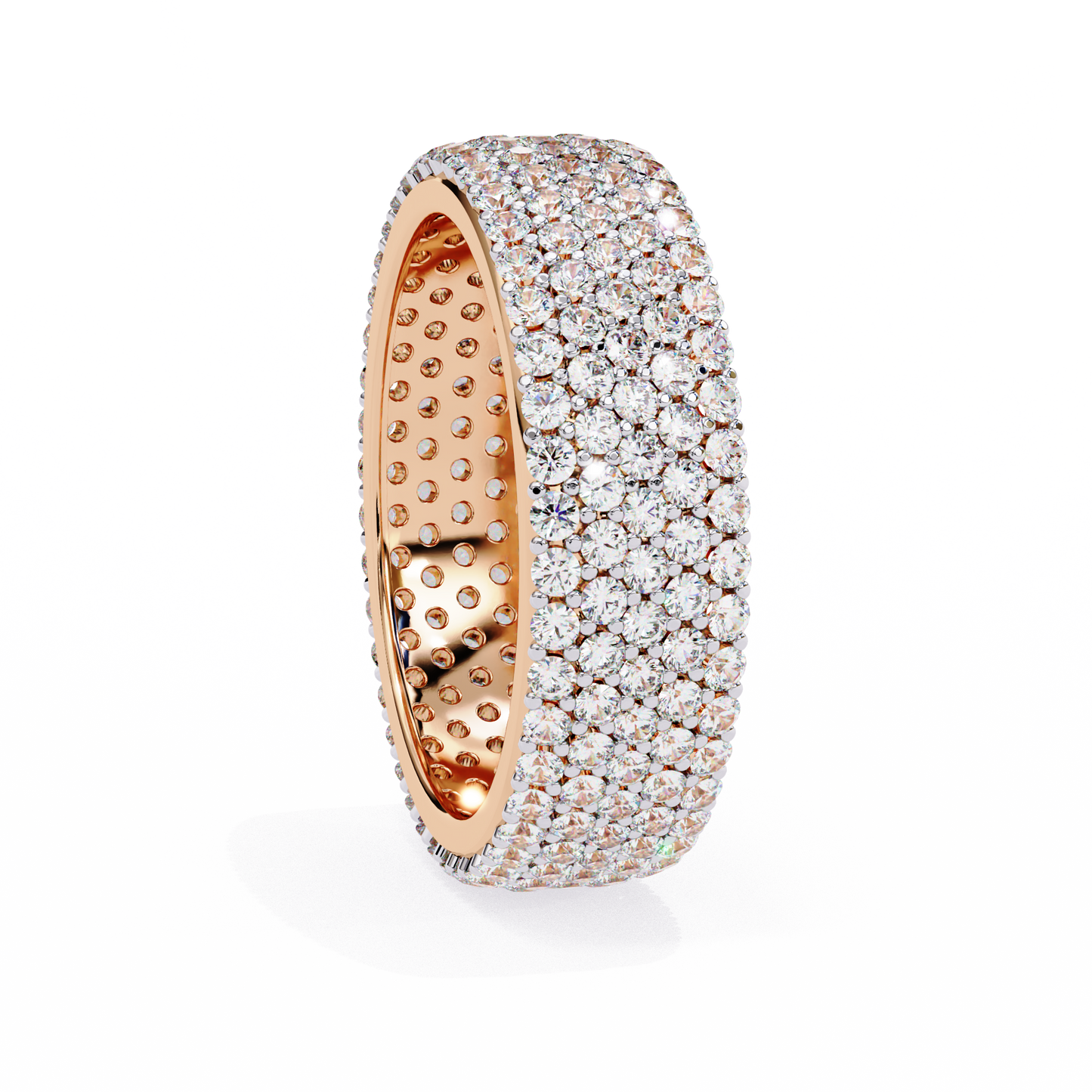 five-row diamond eternity band – bold statement wedding ring – finora signature radiance