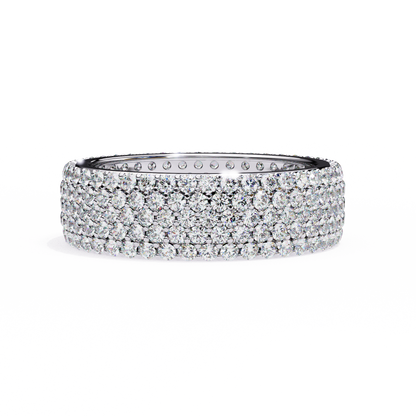Five-Row Diamond Eternity Band – Bold Statement Wedding Ring – Finora Signature Radiance