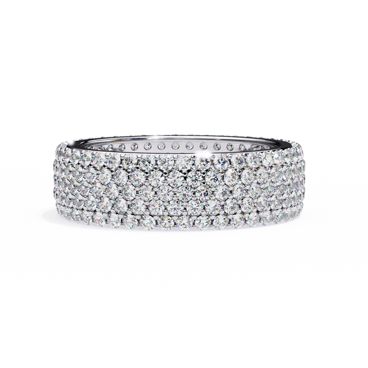 Five-Row Diamond Eternity Band – Bold Statement Wedding Ring – Finora Signature Radiance