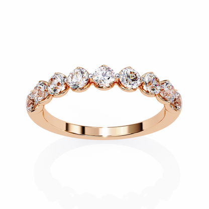 Heart-Crown Diamond Band – Romantic Wedding or Anniversary Ring – Finora Jewelry