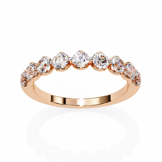 Heart-Crown Diamond Band – Romantic Wedding or Anniversary Ring – Finora Jewelry