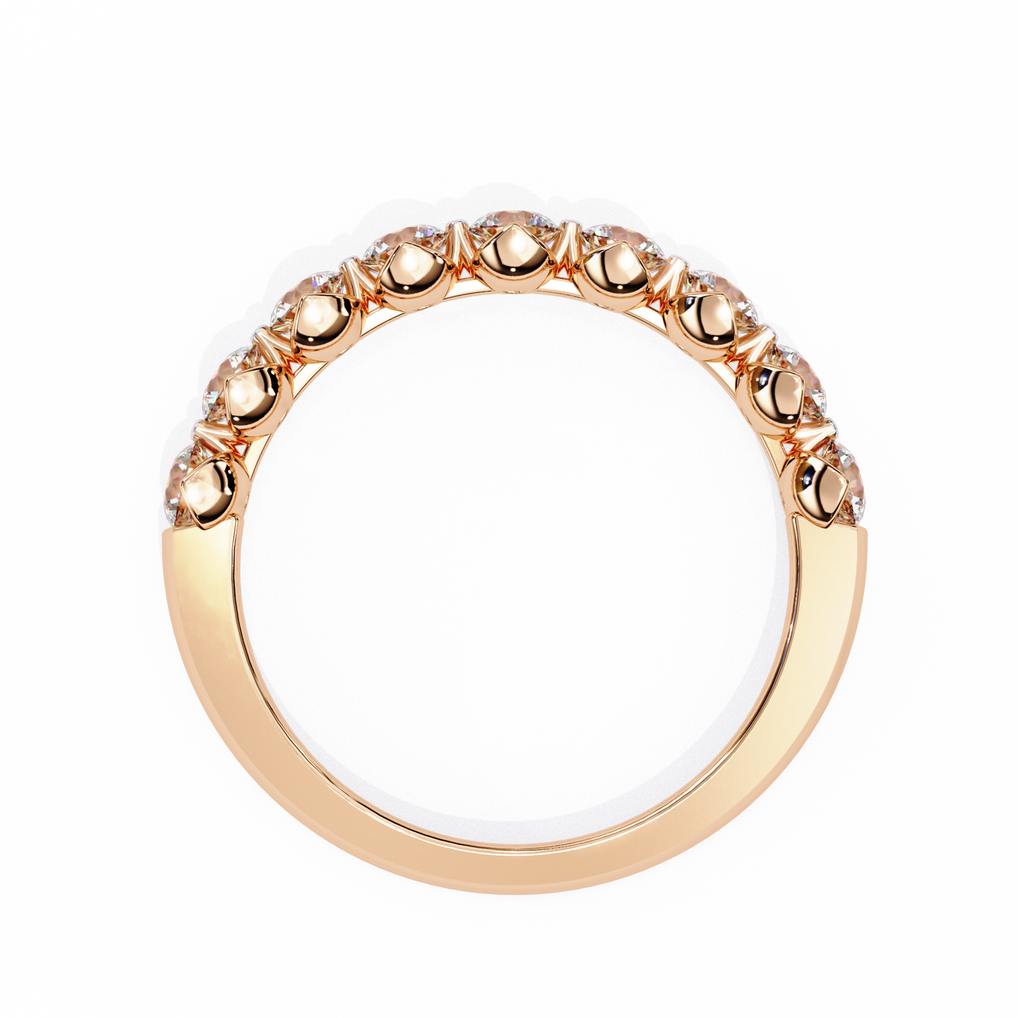 heart-crown diamond band – romantic wedding or anniversary ring – finora jewelry