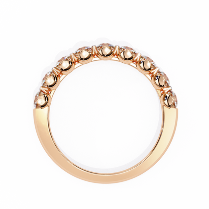 Heart-Crown Diamond Band – Romantic Wedding or Anniversary Ring – Finora Jewelry