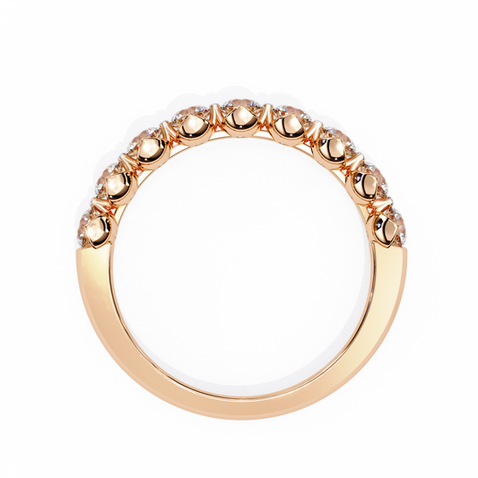 Heart-Crown Diamond Band – Romantic Wedding or Anniversary Ring – Finora Jewelry
