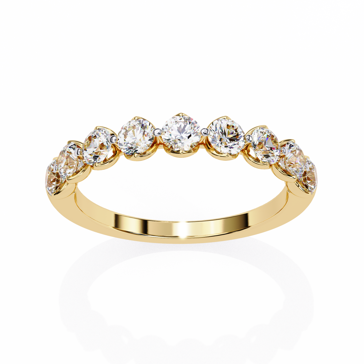 heart-crown diamond band – romantic wedding or anniversary ring – finora jewelry