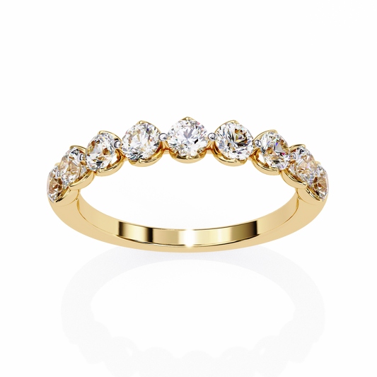 Heart-Crown Diamond Band – Romantic Wedding or Anniversary Ring – Finora Jewelry