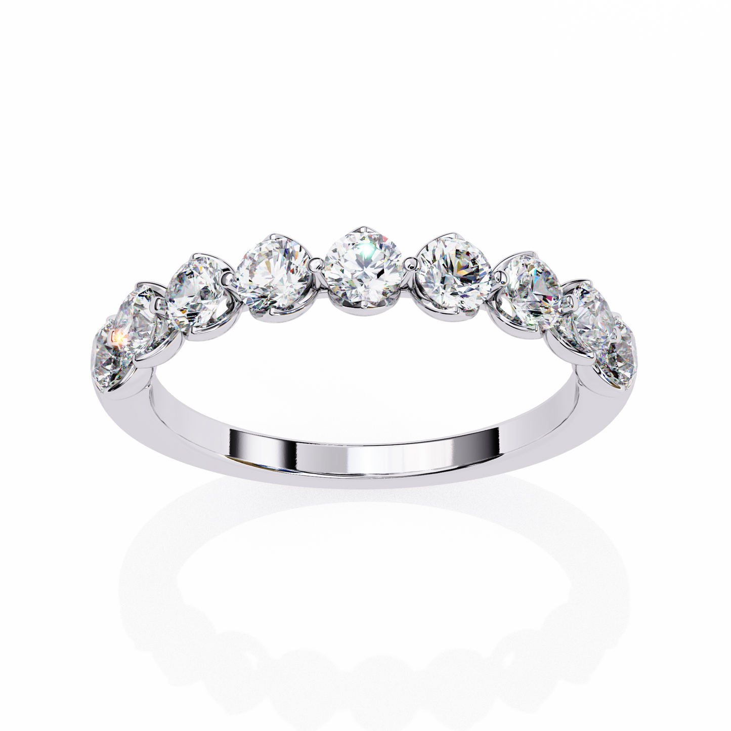 heart-crown diamond band – romantic wedding or anniversary ring – finora jewelry