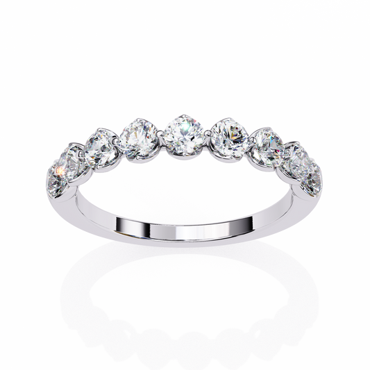 Heart-Crown Diamond Band – Romantic Wedding or Anniversary Ring – Finora Jewelry
