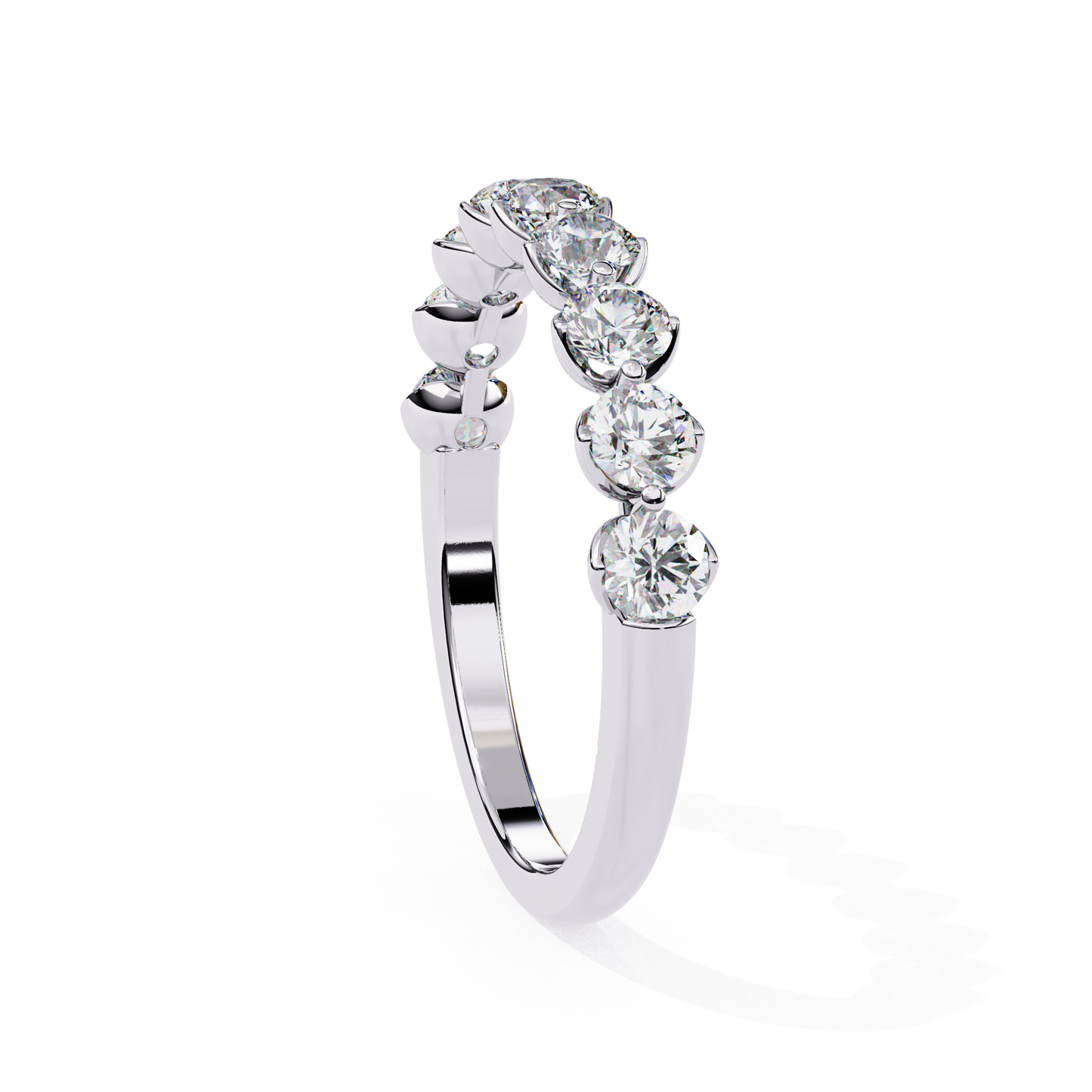 heart-crown diamond band – romantic wedding or anniversary ring – finora jewelry