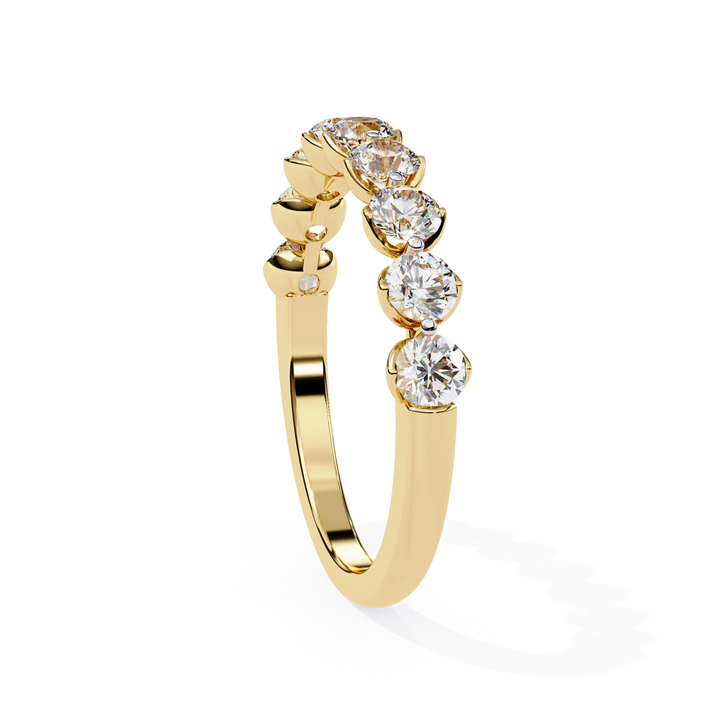 heart-crown diamond band – romantic wedding or anniversary ring – finora jewelry