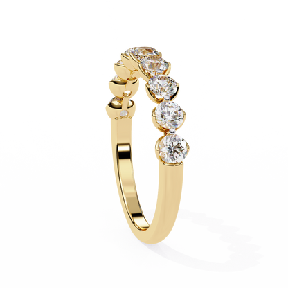 Heart-Crown Diamond Band – Romantic Wedding or Anniversary Ring – Finora Jewelry