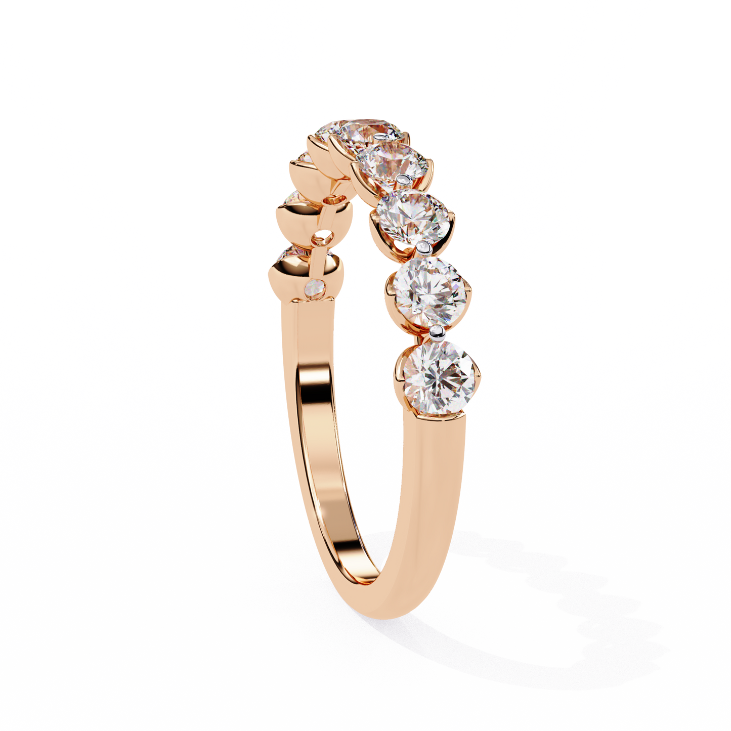heart-crown diamond band – romantic wedding or anniversary ring – finora jewelry