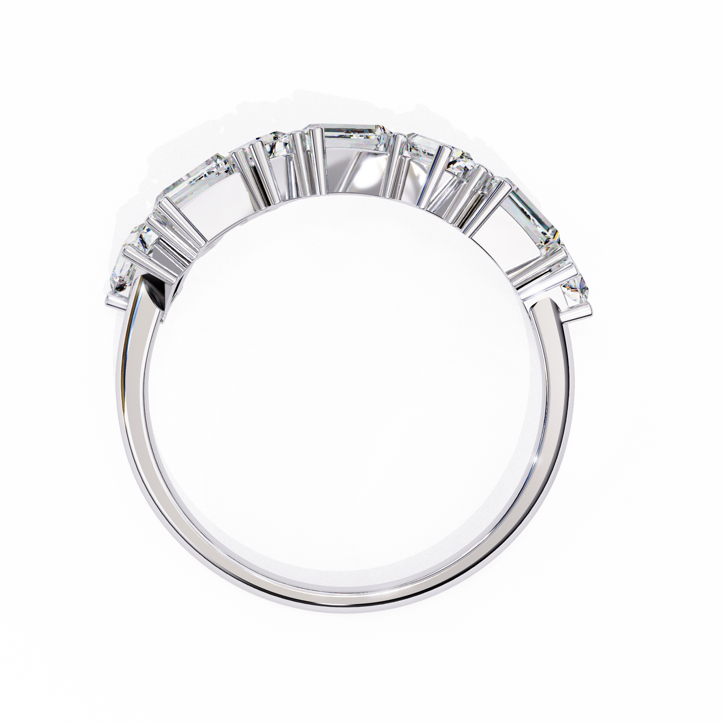 zig-zag baguette & round diamond ring – modern geometric glam – finora jewelry