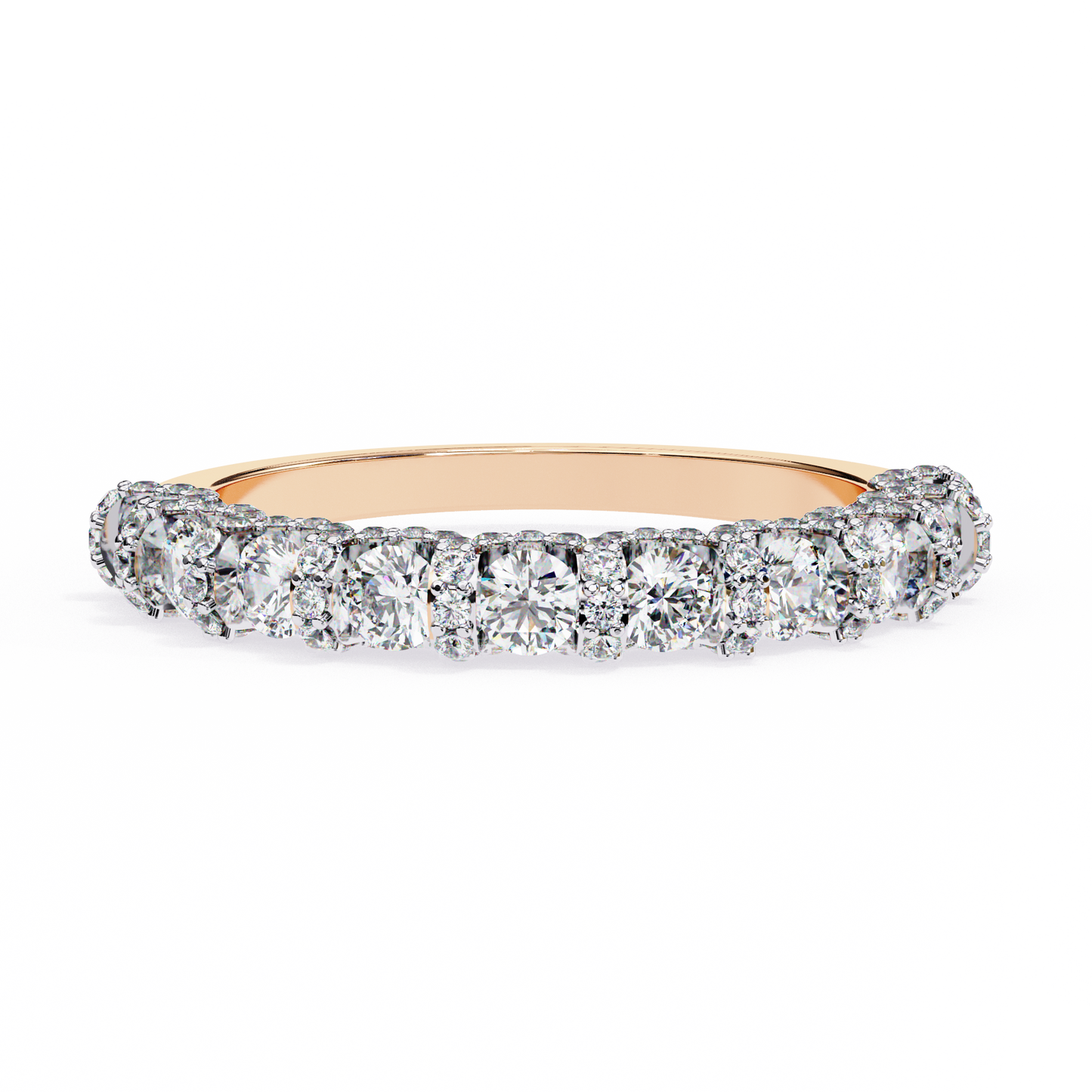 finora jewelry – classic round diamond eternity band in 925 silver, 10k/14k gold (rose, white, yellow), or platinum