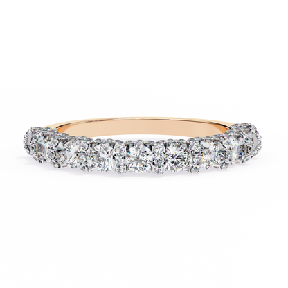 Finora Jewelry – Classic Round Diamond Eternity Band in 925 Silver, 10K/14K Gold (Rose, White, Yellow), or Platinum