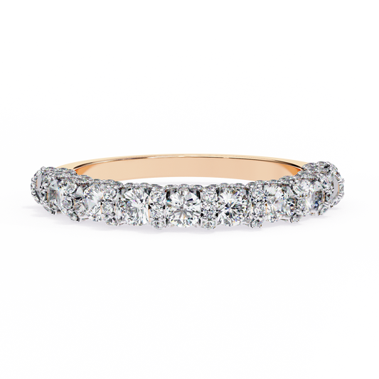 Finora Jewelry – Classic Round Diamond Eternity Band in 925 Silver, 10K/14K Gold (Rose, White, Yellow), or Platinum
