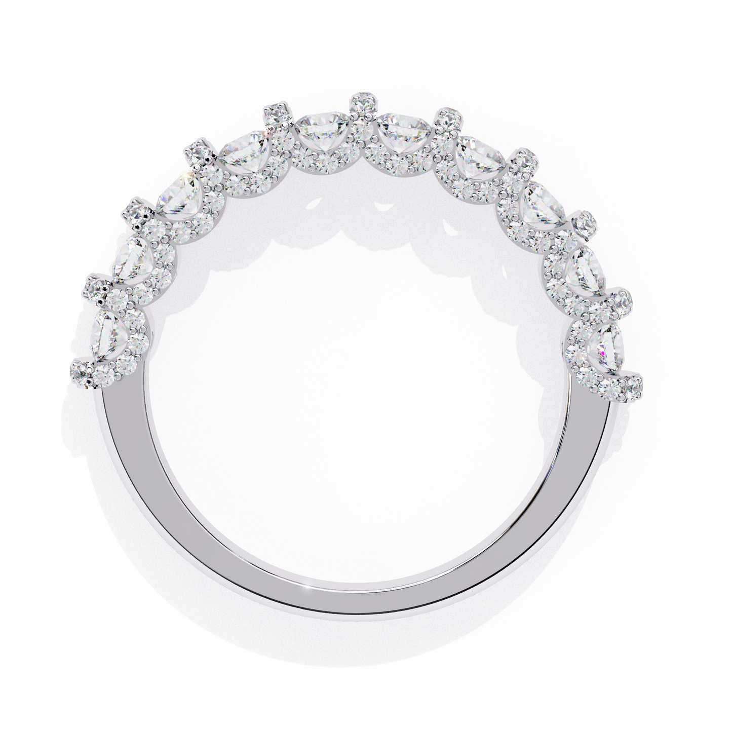 finora jewelry – classic round diamond eternity band in 925 silver, 10k/14k gold (rose, white, yellow), or platinum