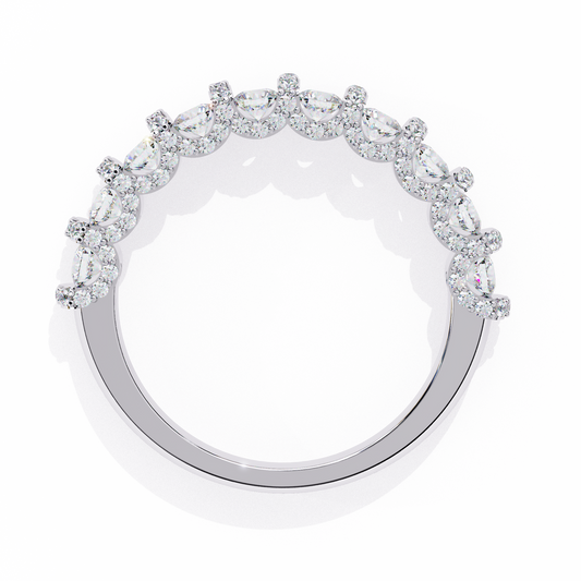 Finora Jewelry – Classic Round Diamond Eternity Band in 925 Silver, 10K/14K Gold (Rose, White, Yellow), or Platinum