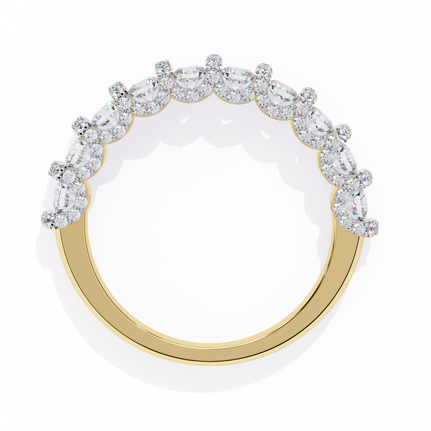 finora jewelry – classic round diamond eternity band in 925 silver, 10k/14k gold (rose, white, yellow), or platinum