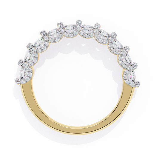 Finora Jewelry – Classic Round Diamond Eternity Band in 925 Silver, 10K/14K Gold (Rose, White, Yellow), or Platinum