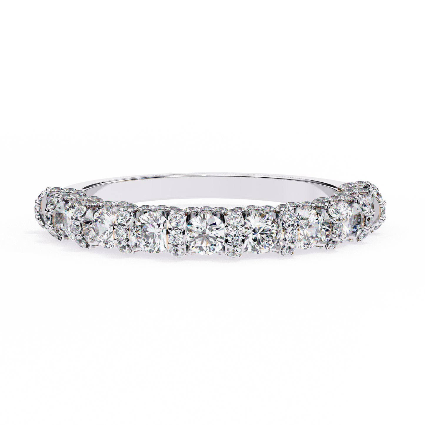 finora jewelry – classic round diamond eternity band in 925 silver, 10k/14k gold (rose, white, yellow), or platinum
