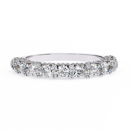 Finora Jewelry – Classic Round Diamond Eternity Band in 925 Silver, 10K/14K Gold (Rose, White, Yellow), or Platinum