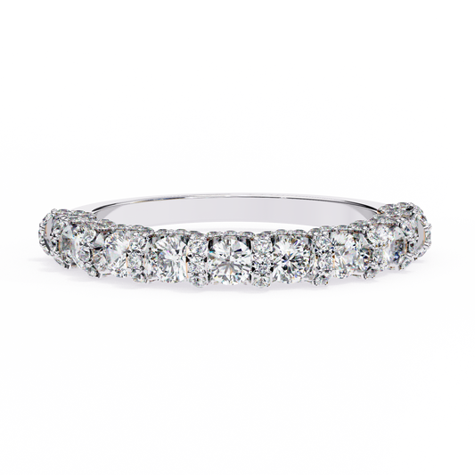 Finora Jewelry – Classic Round Diamond Eternity Band in 925 Silver, 10K/14K Gold (Rose, White, Yellow), or Platinum