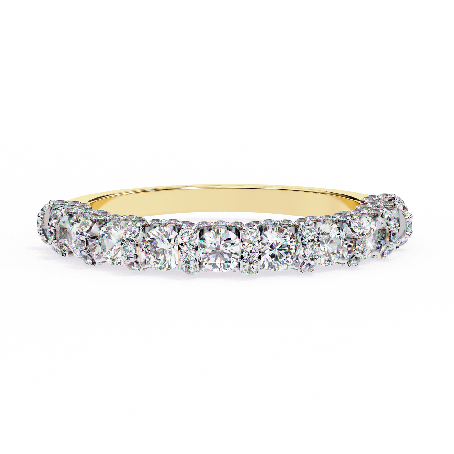 finora jewelry – classic round diamond eternity band in 925 silver, 10k/14k gold (rose, white, yellow), or platinum