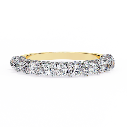 Finora Jewelry – Classic Round Diamond Eternity Band in 925 Silver, 10K/14K Gold (Rose, White, Yellow), or Platinum