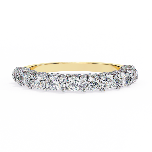 Finora Jewelry – Classic Round Diamond Eternity Band in 925 Silver, 10K/14K Gold (Rose, White, Yellow), or Platinum