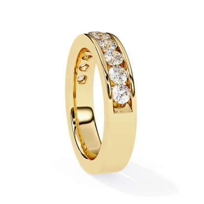Round Diamond Channel-Set Eternity Band – Modern Elegance in 925 Silver, 10K/14K Gold (Rose, White, Yellow), or Platinum – Finora Signature Sparkle