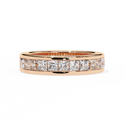 Princess-Cut Diamond Channel-Set Eternity Band – Sleek Radiance in Platinum – Finora Modern Classic