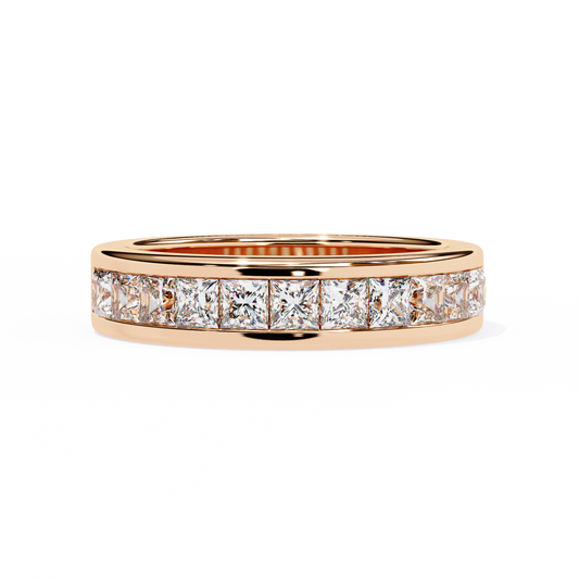 Princess-Cut Diamond Channel-Set Eternity Band – Sleek Radiance in Platinum – Finora Modern Classic