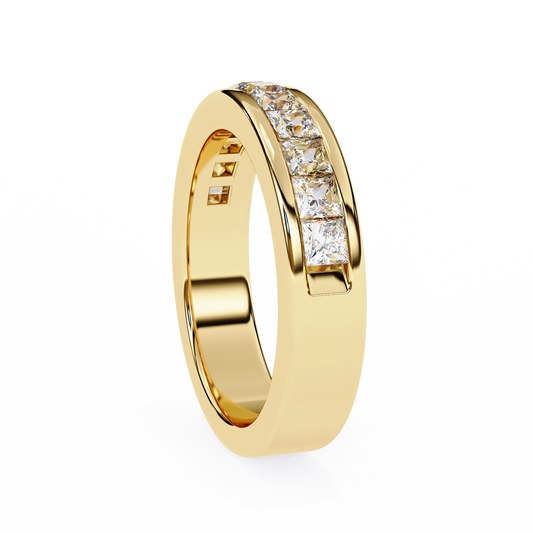 Princess-Cut Diamond Channel-Set Eternity Band – Sleek Radiance in Platinum – Finora Modern Classic