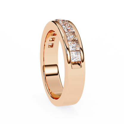 Princess-Cut Diamond Channel-Set Eternity Band – Sleek Radiance in Platinum – Finora Modern Classic