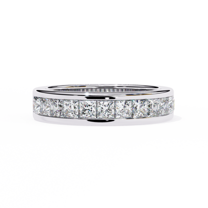 Princess-Cut Diamond Channel-Set Eternity Band – Sleek Radiance in Platinum – Finora Modern Classic