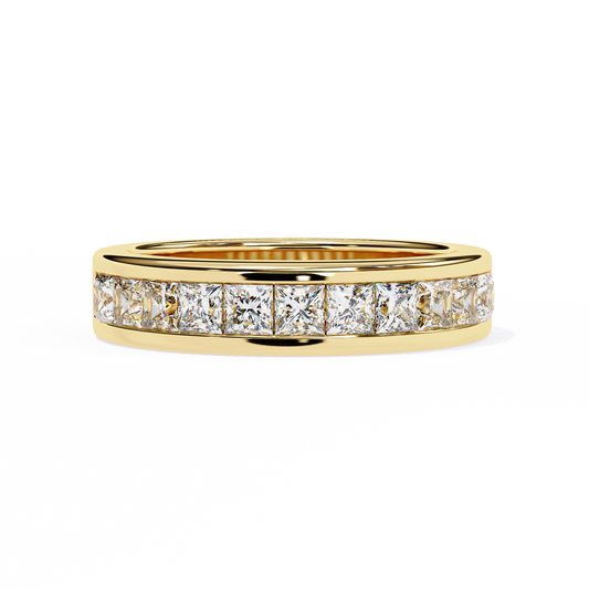 Princess-Cut Diamond Channel-Set Eternity Band – Sleek Radiance in Platinum – Finora Modern Classic
