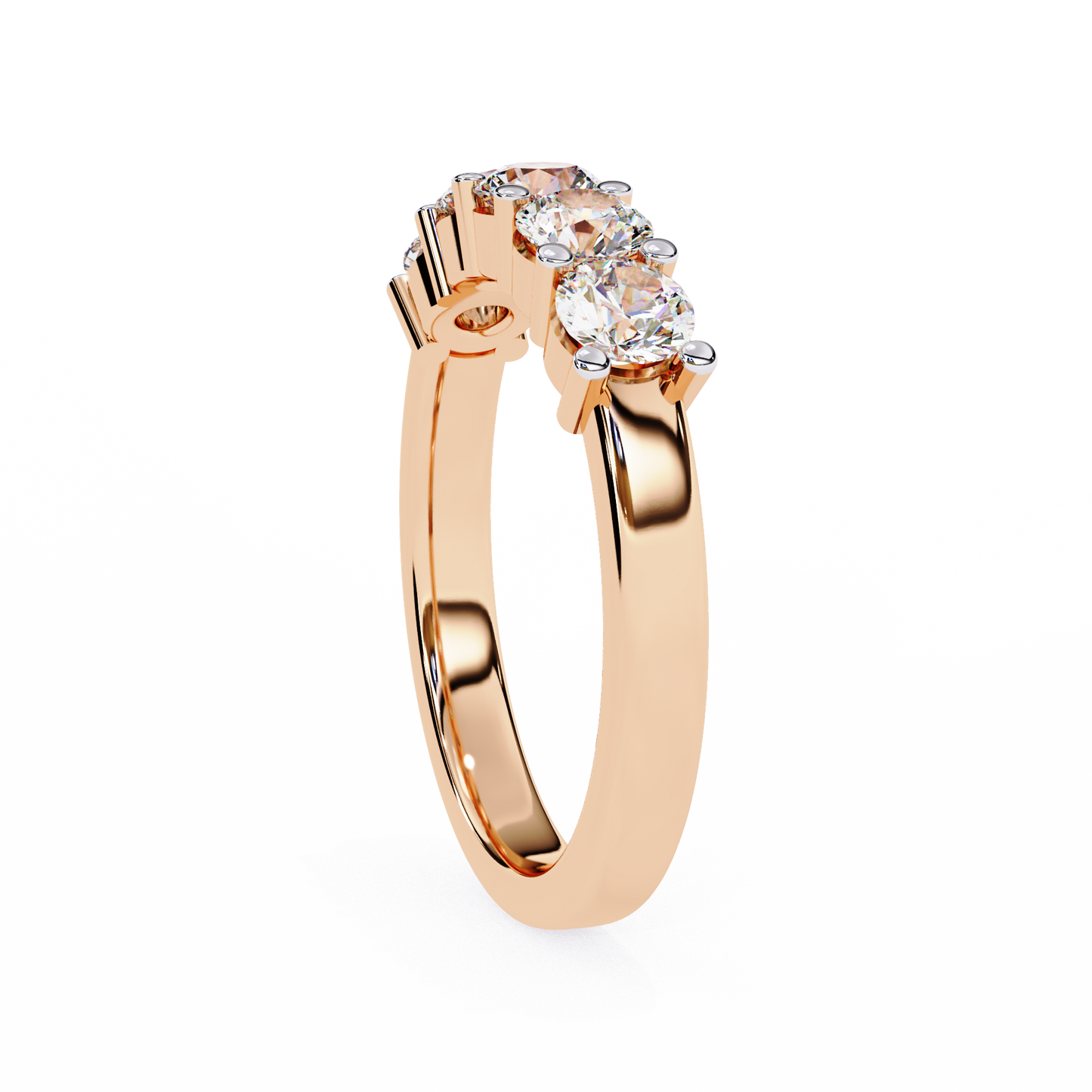 five-stone round brilliant diamond band – classic elegance in 925 sterling silver, 10k/14k gold (rose, white, yellow), or platinum – finora signature design