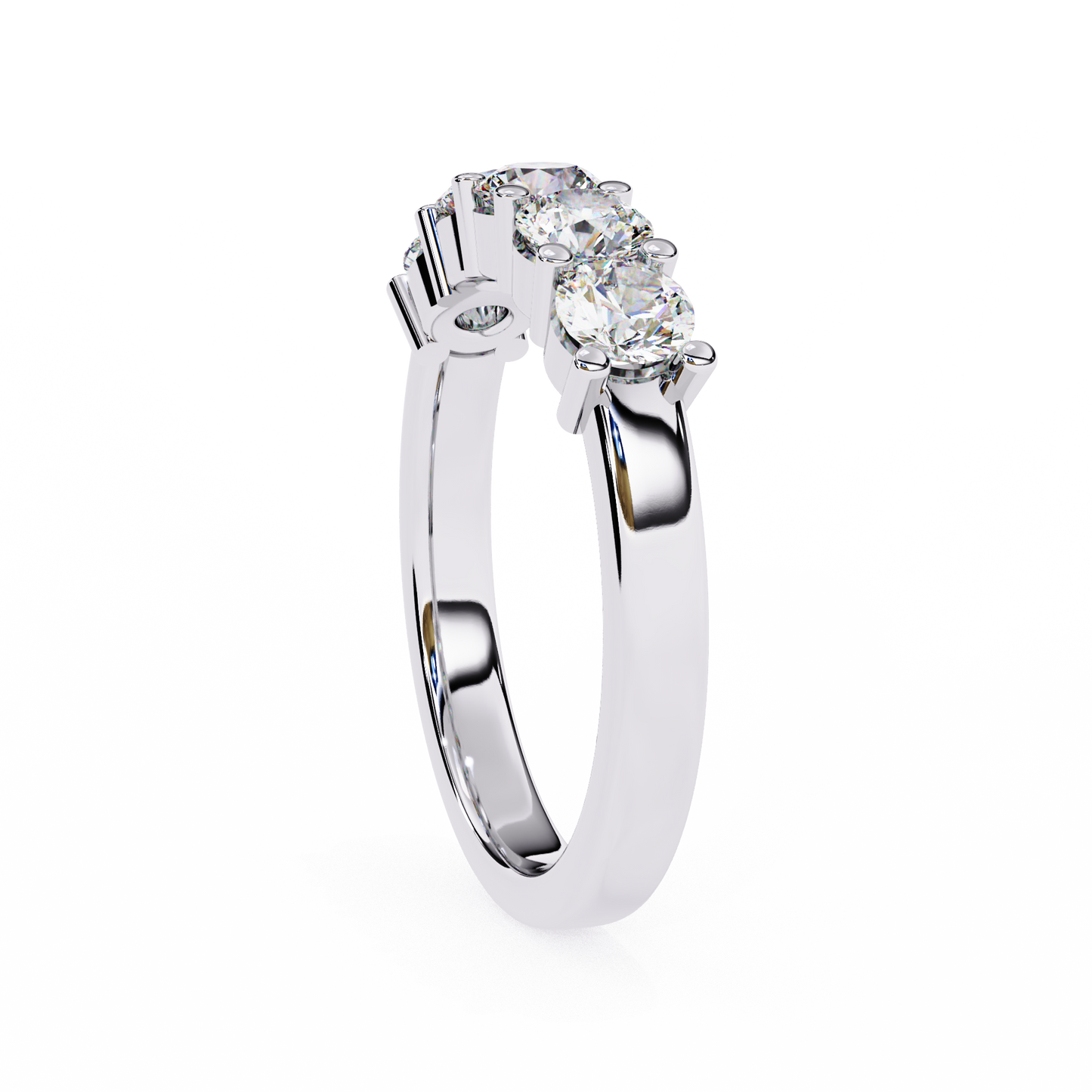 five-stone round brilliant diamond band – classic elegance in 925 sterling silver, 10k/14k gold (rose, white, yellow), or platinum – finora signature design