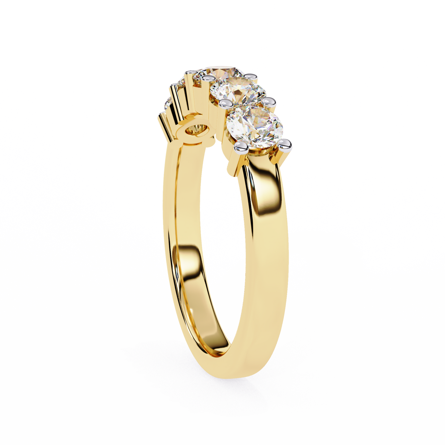 five-stone round brilliant diamond band – classic elegance in 925 sterling silver, 10k/14k gold (rose, white, yellow), or platinum – finora signature design