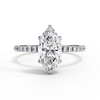 Marquise Cut Moissanite Engagement Ring – 1.41 CT Center – Pavé Band – 925 Silver / 10K & 14K Gold / Platinum | Finora Jewelry
