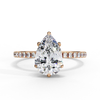 Pear Cut Moissanite Engagement Ring – Pavé Band – 925 Silver / 10K & 14K Gold / Platinum | Finora Jewelry
