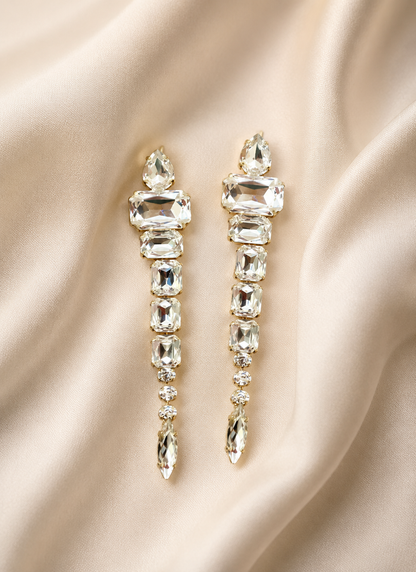 Cascading Crystal Statement Drop Earrings